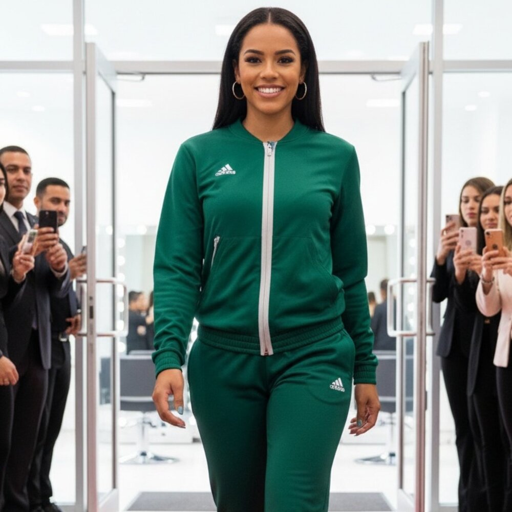 Adidas Team Full Zip Hoodie Dark Green H13083 Women's XLarge/Men's Large - Picture 1 of 11